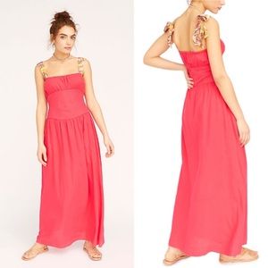 Free People Santorini Pink Hibiscus Maxi Dress